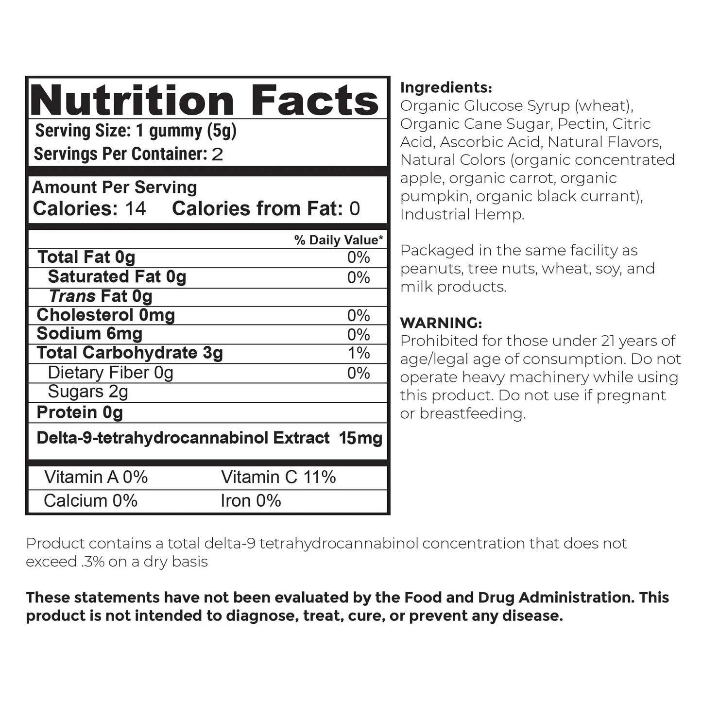 15mg THC Assorted Gummies - 2 Pack